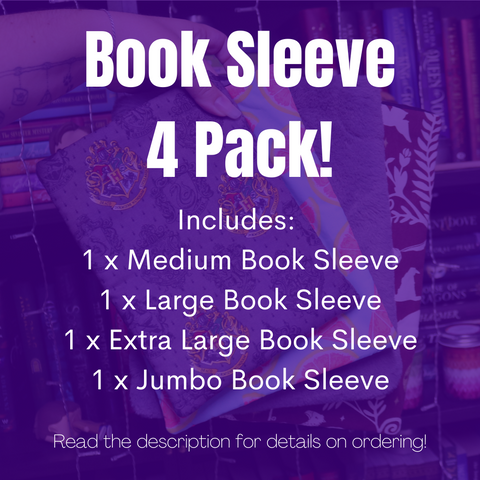 MYSTERY Book Sleeve 4 Pack! (Medium, Large, Extra Large & Jumbo)