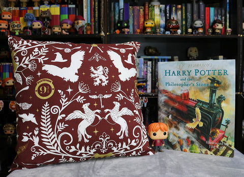 Maroon Wizarding Icon | Wizarding | Cushion Cover