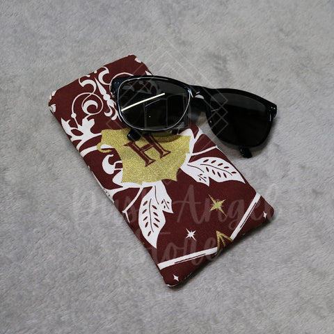 Maroon Wizarding Icons | Wizarding | Sunglasses Pouch